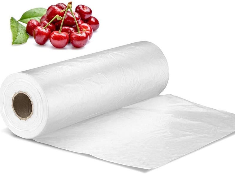 FungLam 14" X 20" Plastic Produce Bag on a Roll, Clear Food Storage Bags for Bread Fruits Vegetable, 350 Bags/Roll (2 Rolls) - Image 1